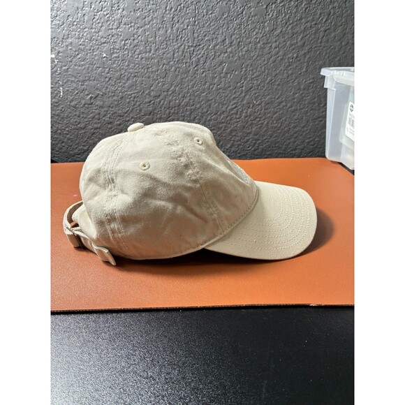 Adidas Trefoil Logo Baseball Cap Hat One Size Adjustable Strap Tan Beige - Picture 4 of 5